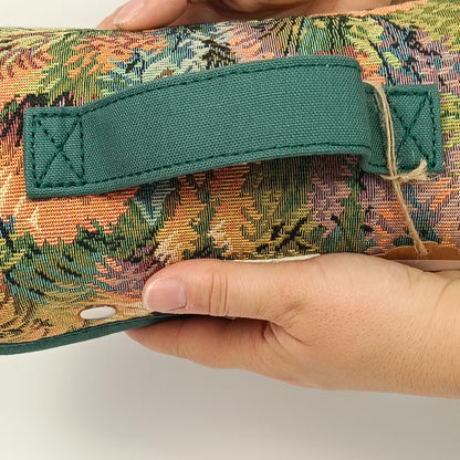 BEAUTY CASE -  Da Viaggio Arrotolabile in Gobelin Floreale Verde - Prodotto artigianale