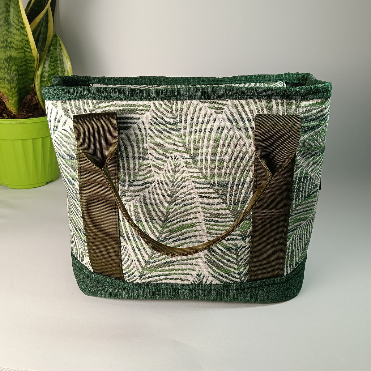 ALESSANDRA - Borsa a mano con tracolla e stampa foglie