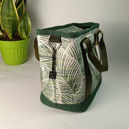 ALESSANDRA - Borsa a mano con tracolla e stampa foglie