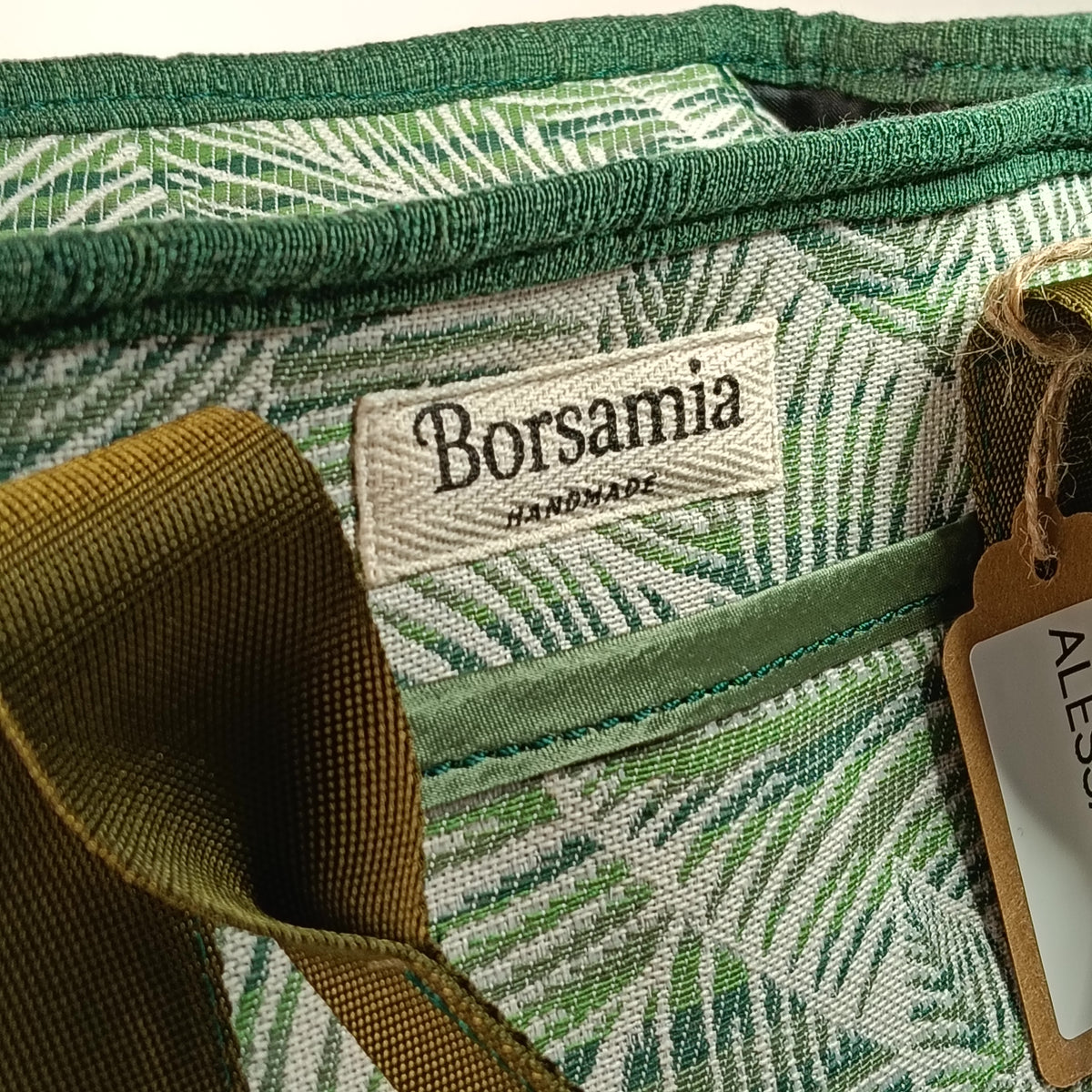 ALESSANDRA - Borsa a mano con tracolla e stampa foglie
