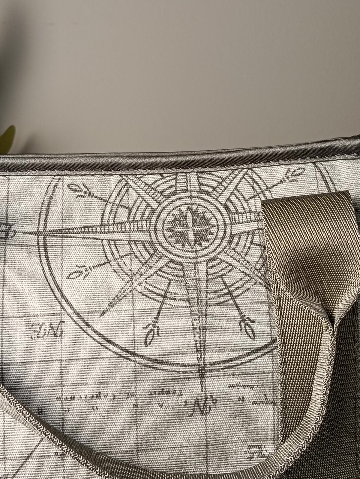 ALESSANDRA - Borsa a mano con tracolla e stampa mappa antica