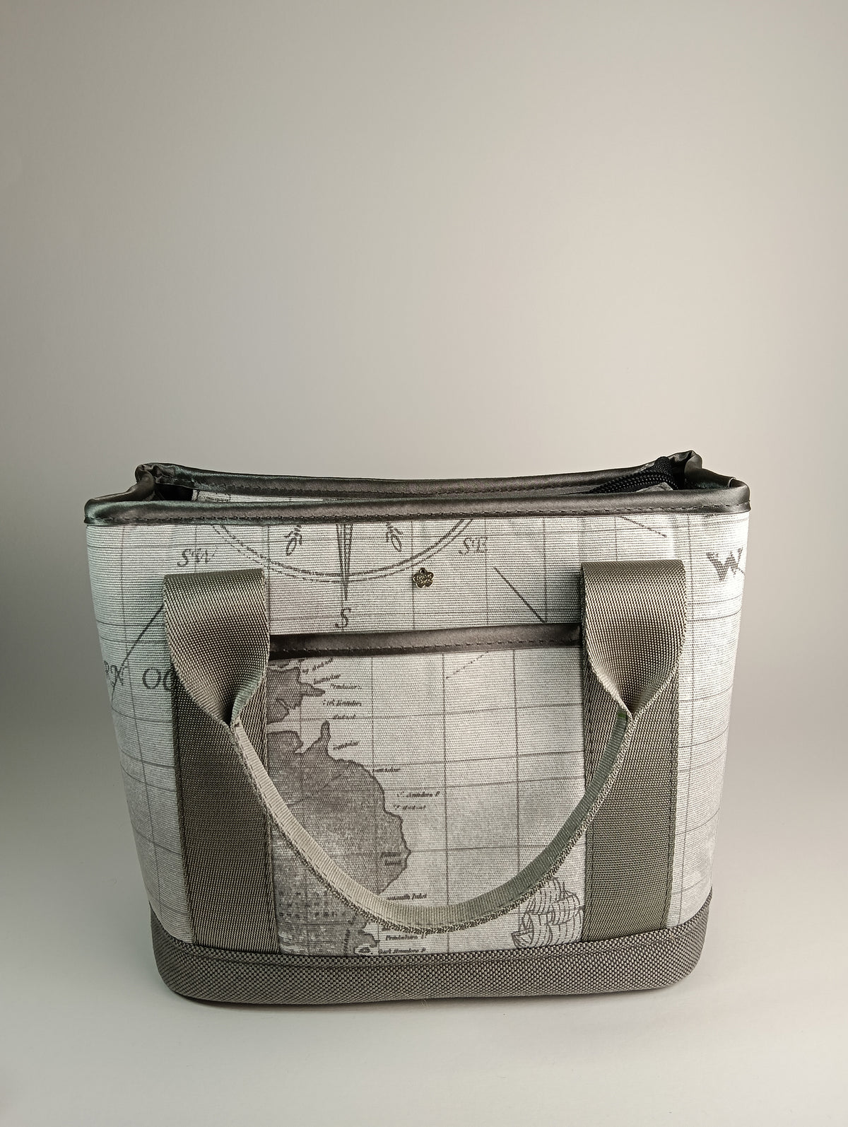 ALESSANDRA - Borsa a mano con tracolla e stampa mappa antica