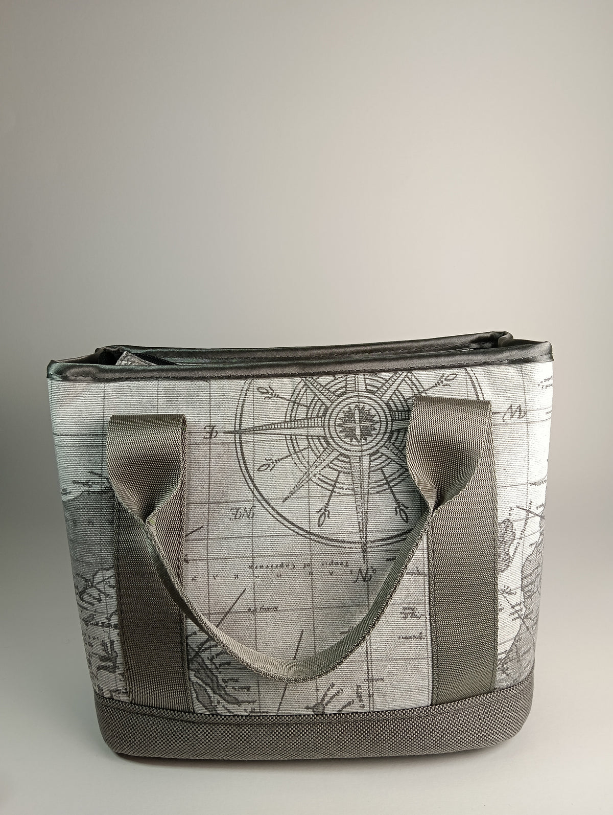 ALESSANDRA - Borsa a mano con tracolla e stampa mappa antica