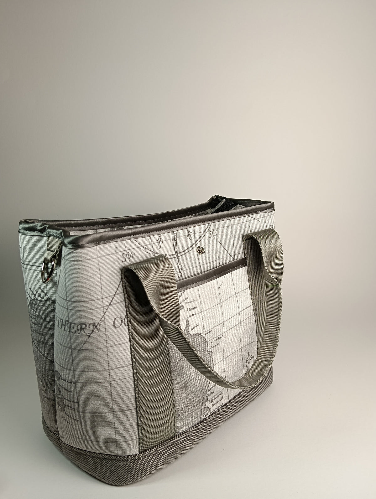 ALESSANDRA - Borsa a mano con tracolla e stampa mappa antica
