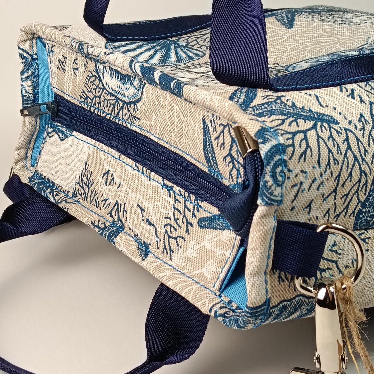 ALESSANDRA - Borsa a mano con tracolla e stampa mare