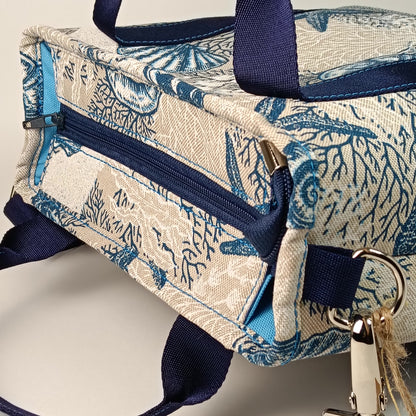 ALESSANDRA - Borsa a mano con tracolla e stampa mare