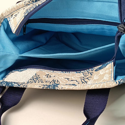 ALESSANDRA - Borsa a mano con tracolla e stampa mare