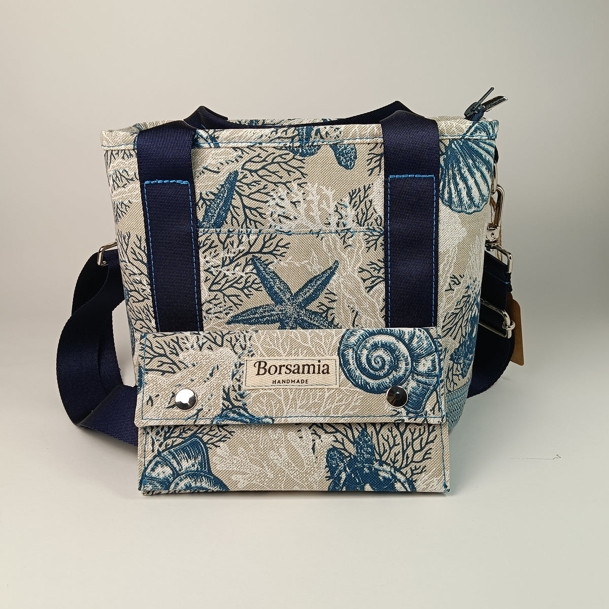 ALESSANDRA - Borsa a mano con tracolla e stampa mare