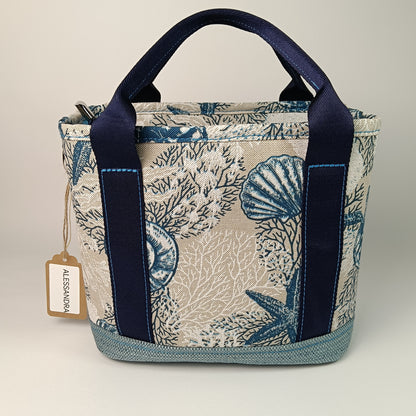 ALESSANDRA - Borsa a mano con tracolla e stampa mare