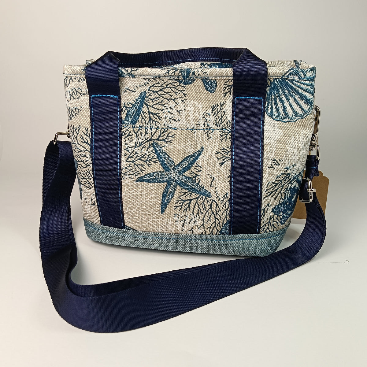 ALESSANDRA - Borsa a mano con tracolla e stampa mare