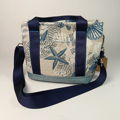 ALESSANDRA - Borsa a mano con tracolla e stampa mare