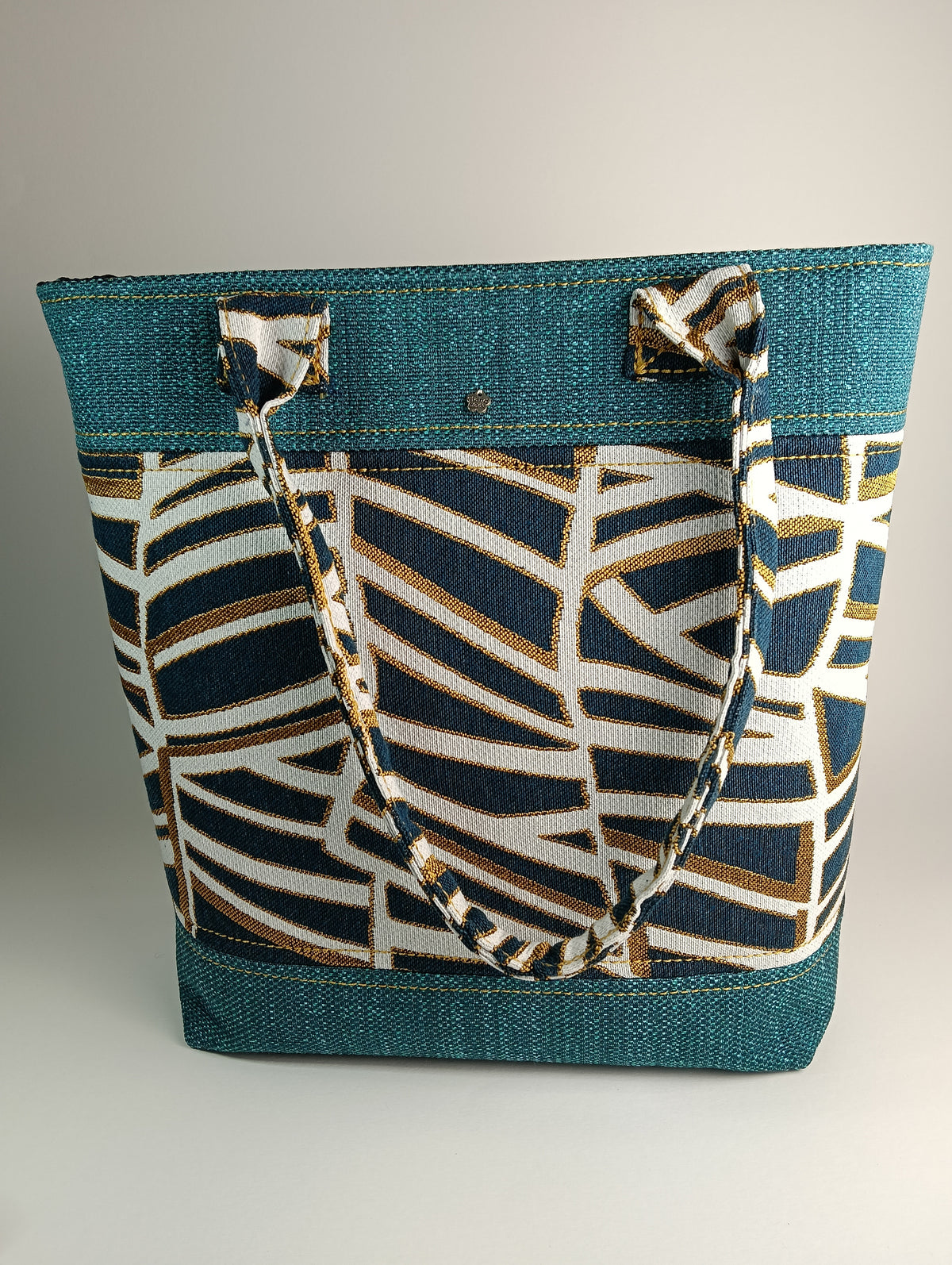 ANITA - Borsa tote bag fatta a mano tessuto forme geometriche - Prodotto artigianale