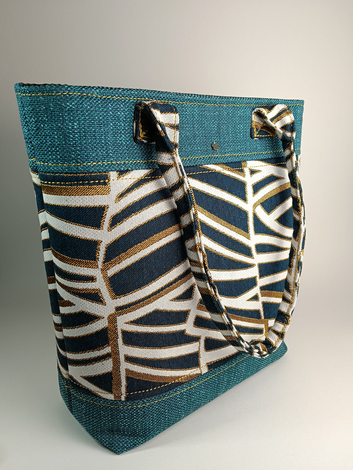 ANITA - Borsa tote bag fatta a mano tessuto forme geometriche - Prodotto artigianale