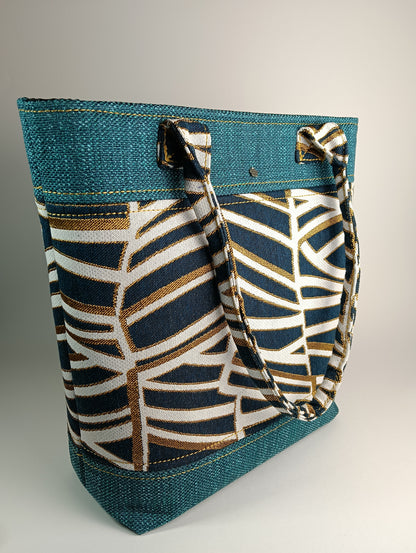 ANITA - Borsa tote bag fatta a mano tessuto forme geometriche - Prodotto artigianale