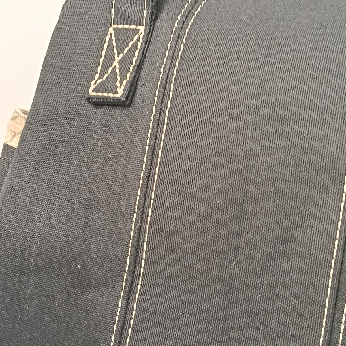 GINEVRA - Borsa a Mano in Canvas Nero con Fodera Mappa Vintage - Prodotto artigianale