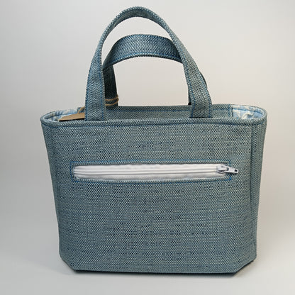 IRIS - Borsa tote bag fatta a mano in stoffa colore azzurro - Prodotto artigianale