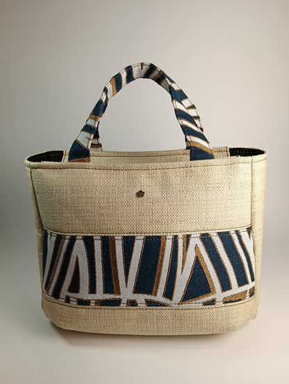 IRIS - Borsa tote bag fatta a mano in tessuto jacquard motivo geometrico - Prodotto artigianale