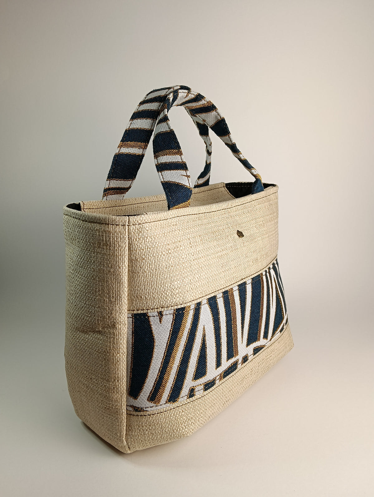 IRIS - Borsa tote bag fatta a mano in tessuto jacquard motivo geometrico - Prodotto artigianale