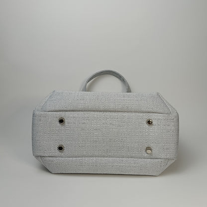 IRIS - Borsa tote bag fatta a mano in tessuto jacquard colore ghiaccio - Prodotto artigianale