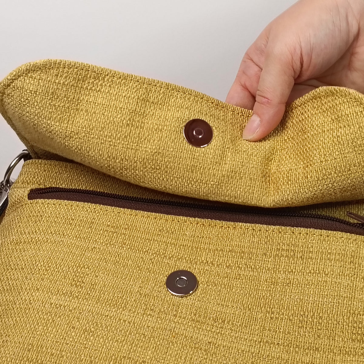 SYRIA - Borsa Giallo Senape in Jacquard - Borsa a Tracolla Artigianale con Pattina