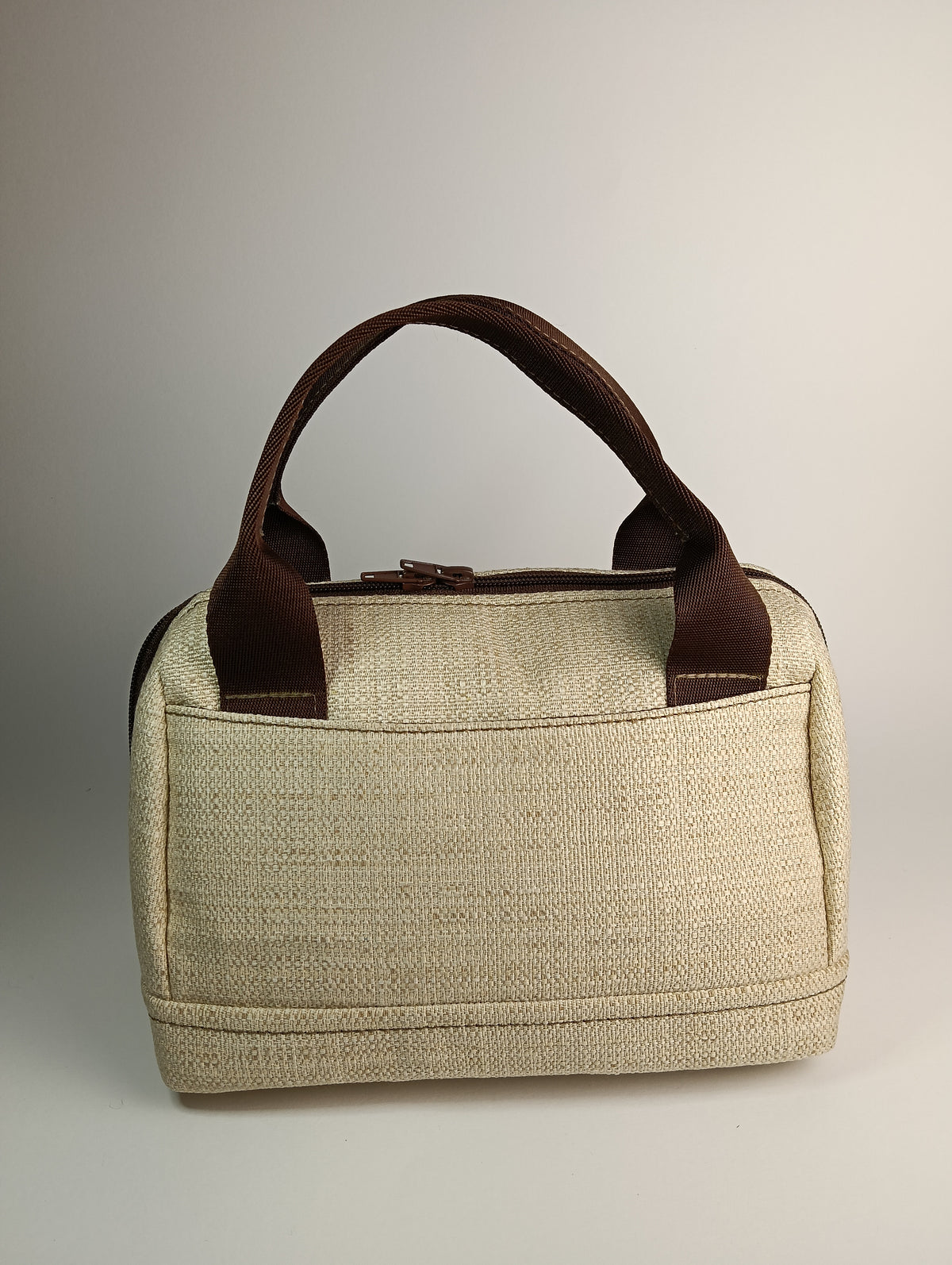 PAOLA - Borsa bauletto fatta a mano in jacquard colore naturale - Prodotto artigianale