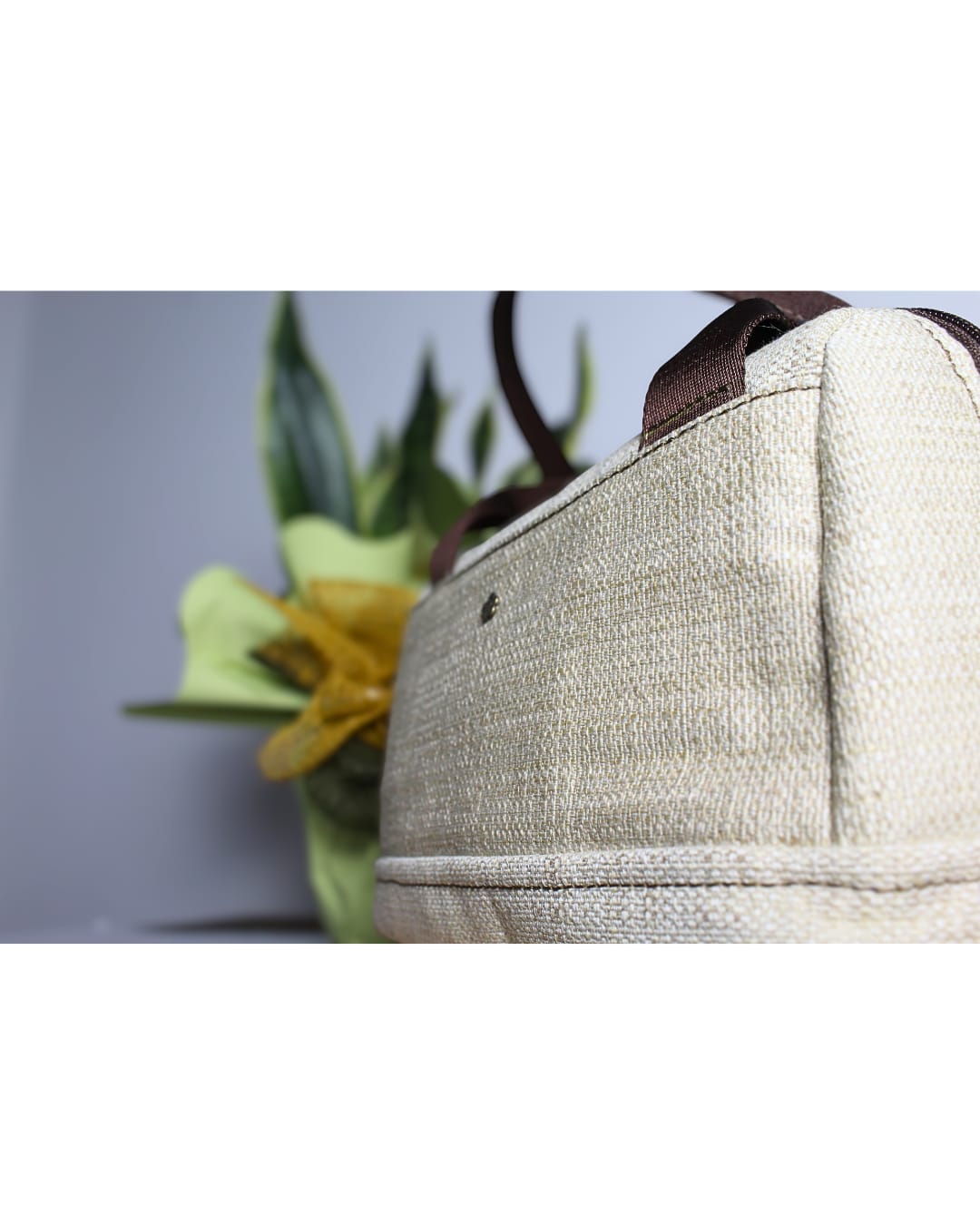 PAOLA - Borsa bauletto fatta a mano in jacquard colore naturale - Prodotto artigianale