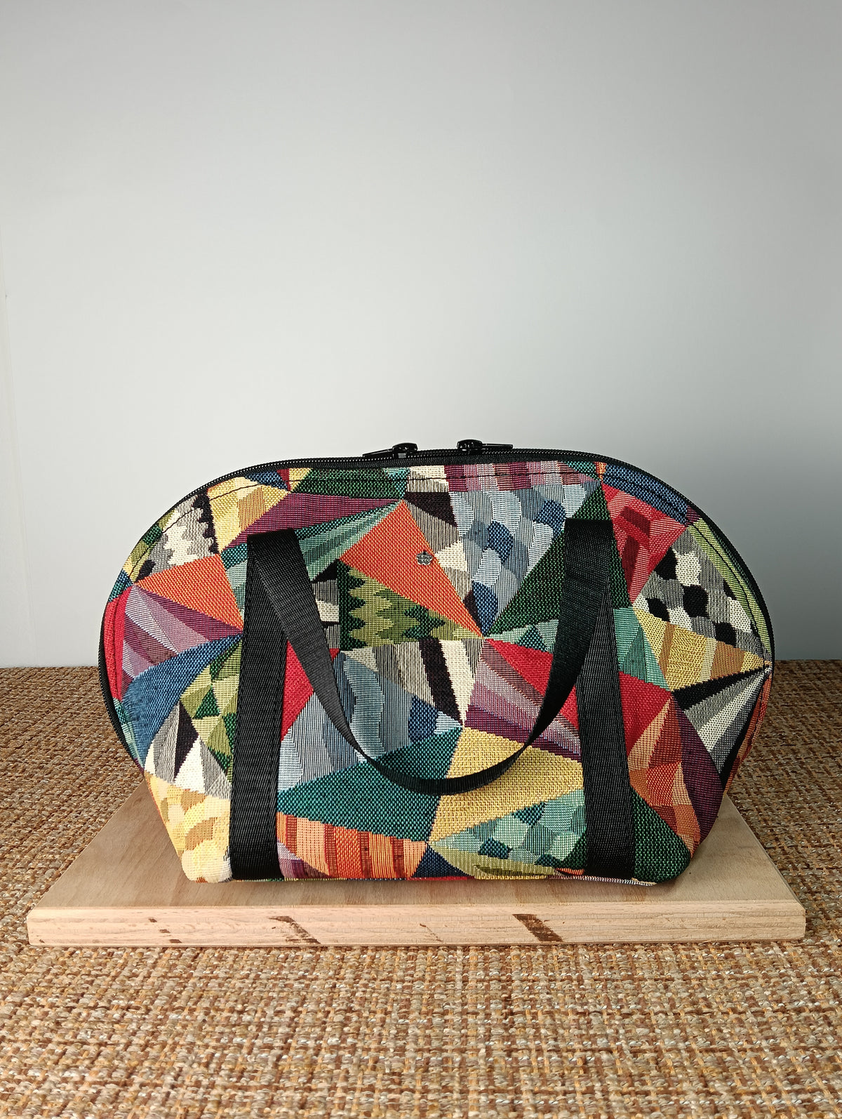 SOFIA - Borsa a mano in tessuto jacquard geometrico