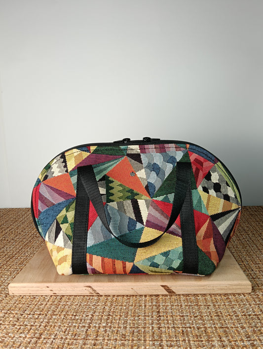 SOFIA - Borsa a mano in tessuto jacquard geometrico
