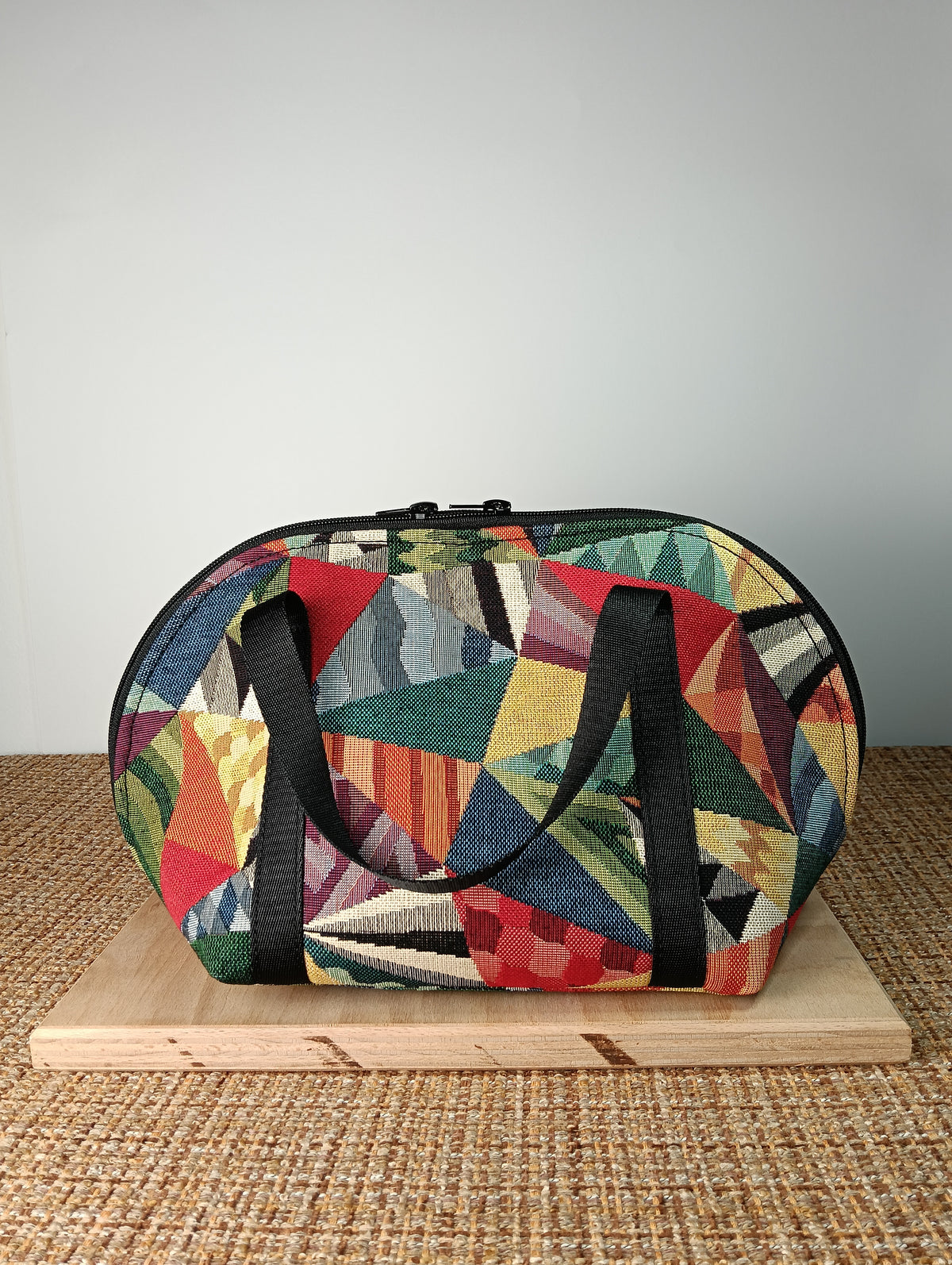 SOFIA - Borsa a mano in tessuto jacquard geometrico