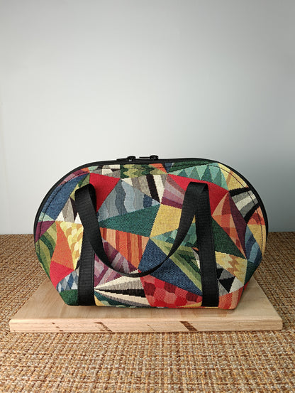 SOFIA - Borsa a mano in tessuto jacquard geometrico
