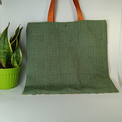 SUMMER  - Shopper stoffa arance borsa cotone e jacquard grande a spalla