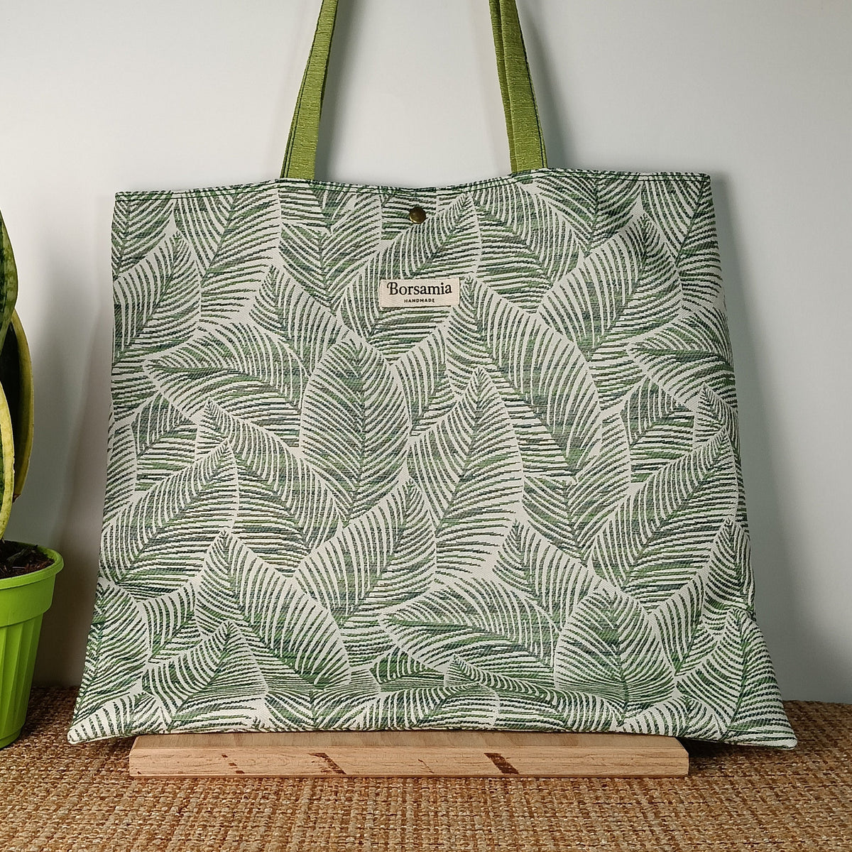 SUMMER  - Shopper borsa cotone e jacquard grande a spalla con stampa floreale