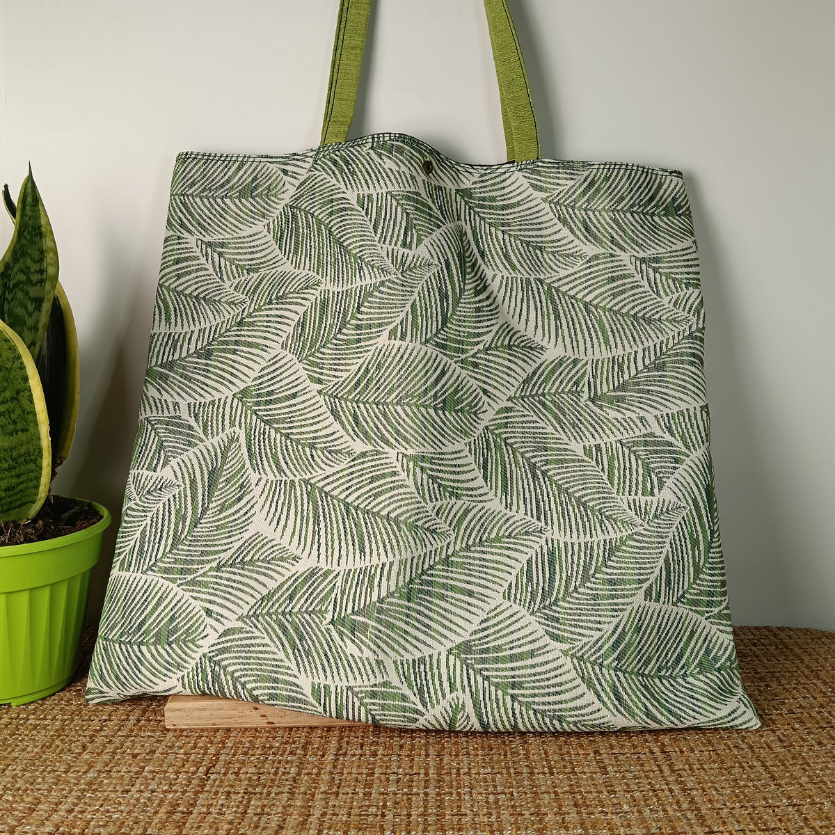SUMMER  - Shopper borsa cotone e jacquard grande a spalla con stampa floreale