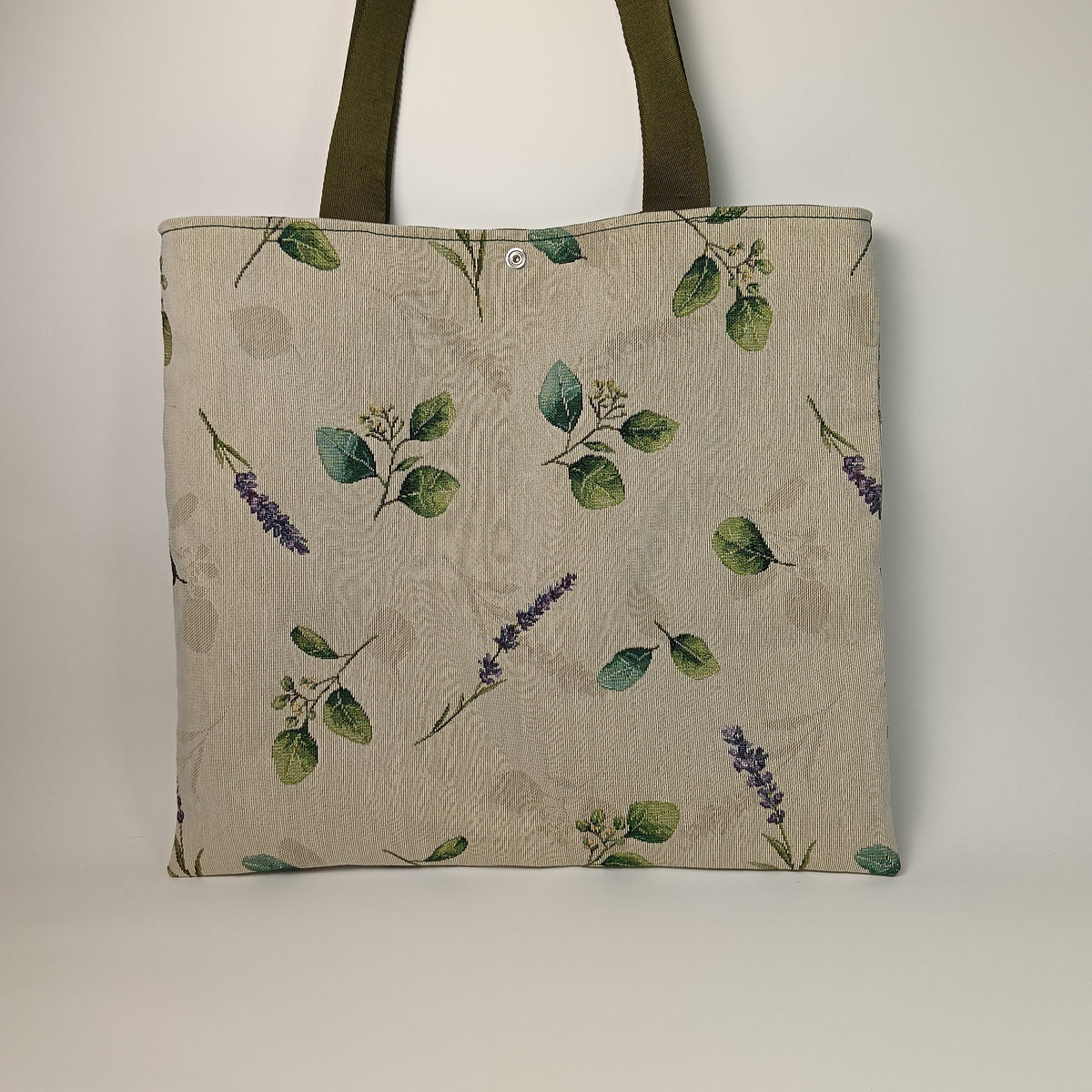 SUMMER - Borsa Shopper in Jacquard Gobelin Motivo Botanico e Lavanda - Prodotto artigianale