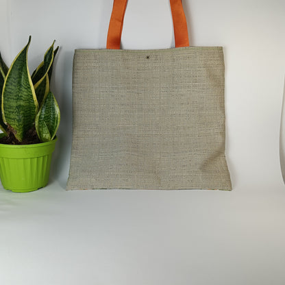 SUMMER  - Shopper stoffa arance borsa cotone e jacquard grande a spalla versione small