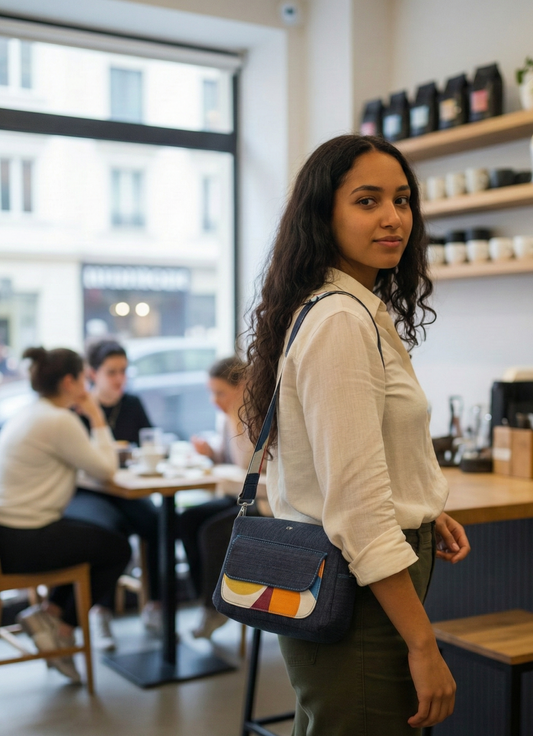 CELESTE - Borsa a tracolla da donna fatta a mano - Prodotto artigianale