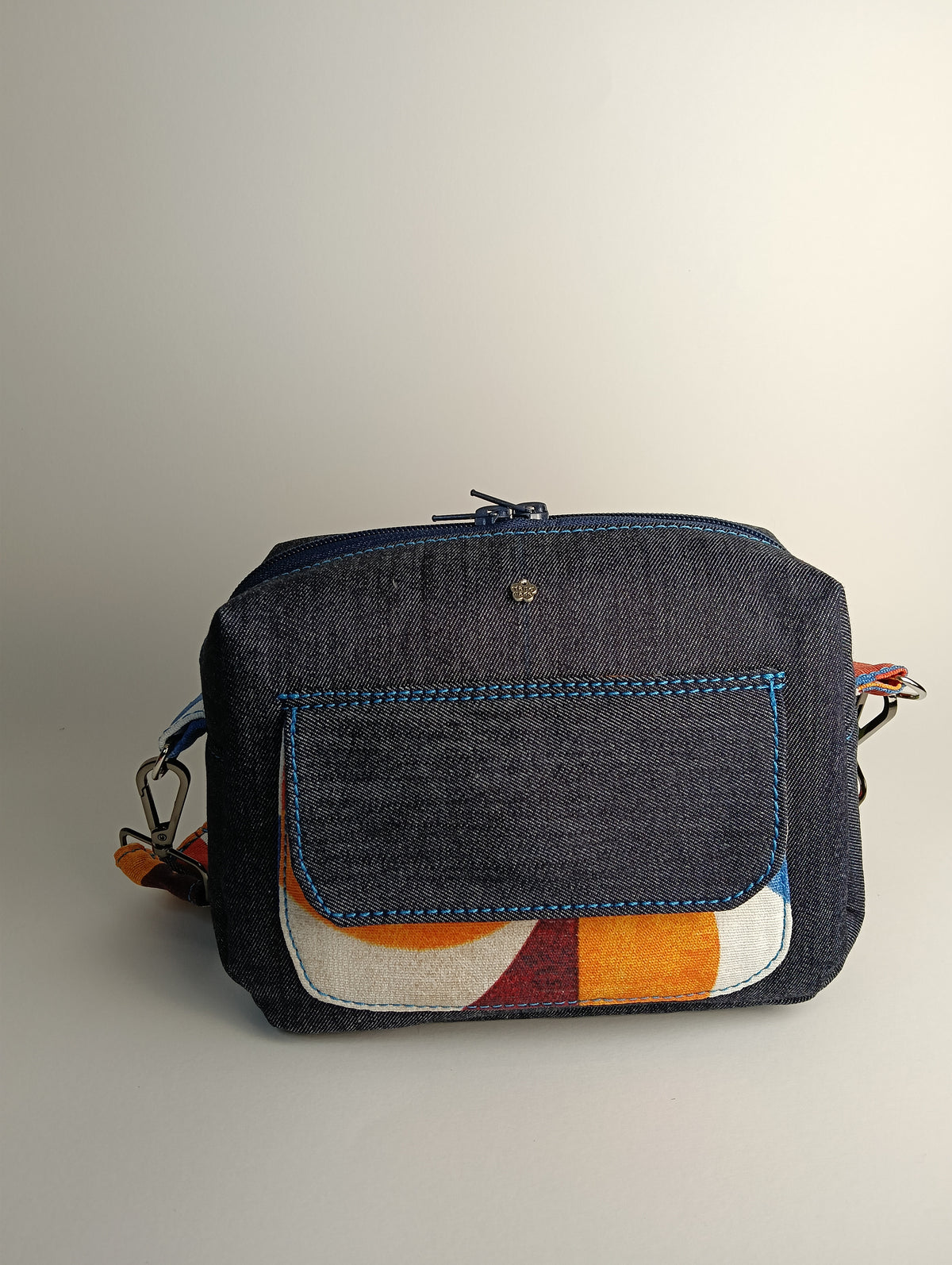 CELESTE - Borsa a tracolla da donna fatta a mano in denim- Prodotto artigianale