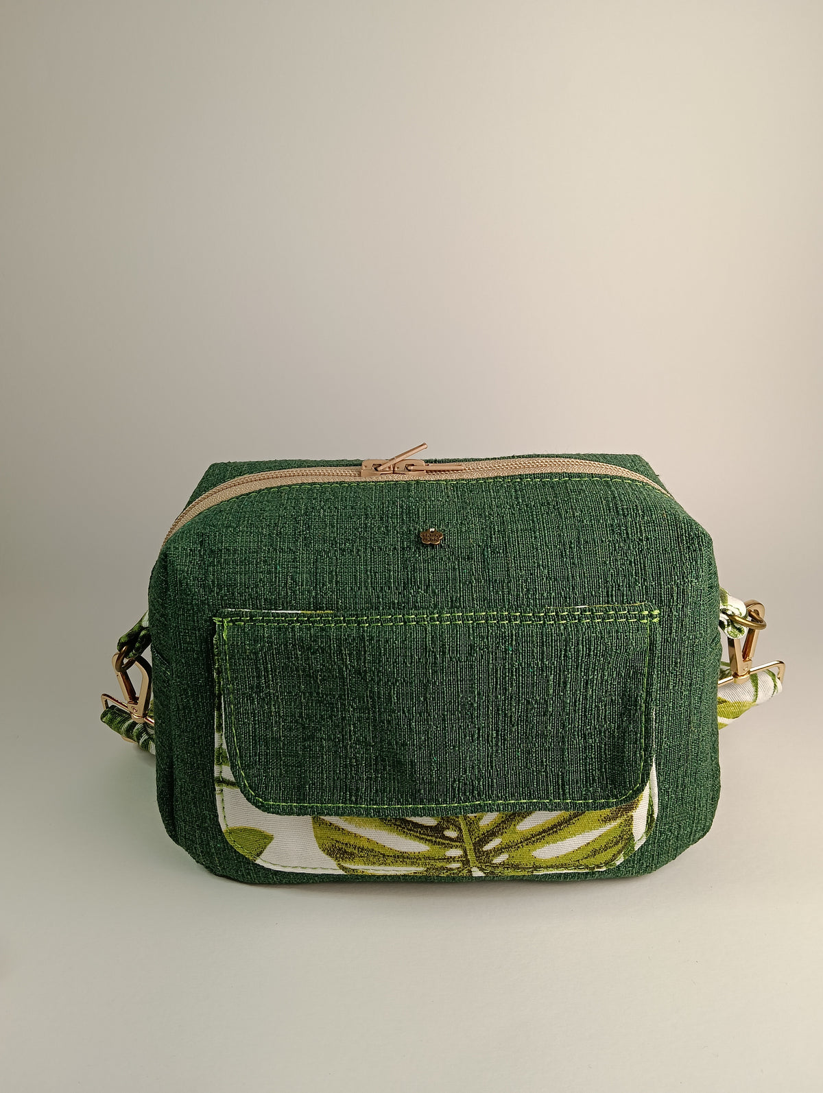 CELESTE - Borsa a tracolla da donna fatta a mano stoffa jacquard - Prodotto artigianale
