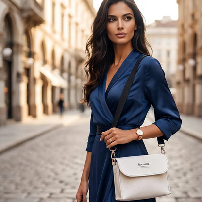 DIDI- Borsa fatta a mano in canvas ecrù modello tracolla - Prodotto artigianale
