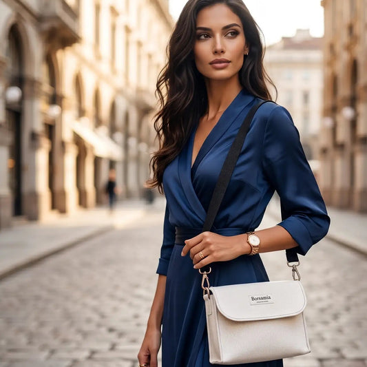 DIDI- Borsa fatta a mano in canvas ecrù modello tracolla - Prodotto artigianale
