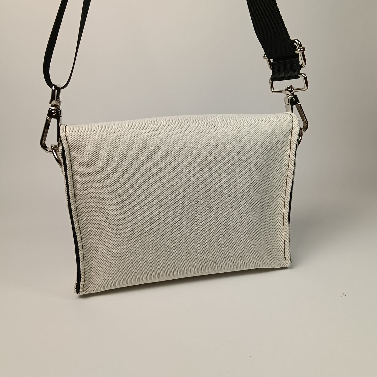 DIDI- Borsa fatta a mano in canvas ecrù modello tracolla - Prodotto artigianale