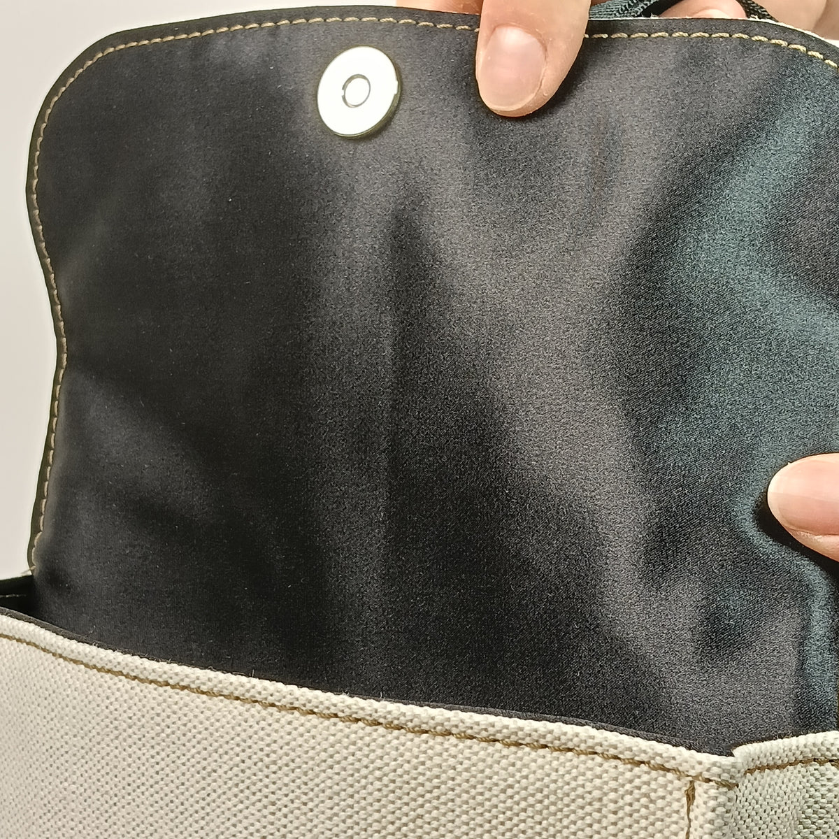 DIDI- Borsa fatta a mano in canvas ecrù modello tracolla - Prodotto artigianale