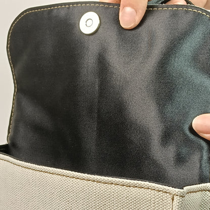 DIDI- Borsa fatta a mano in canvas ecrù modello tracolla - Prodotto artigianale