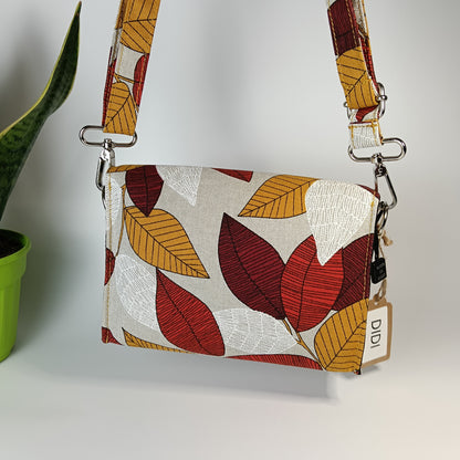 DIDI- Borsa fatta a mano modello tracolla con stampa autunnale- Prodotto artigianale