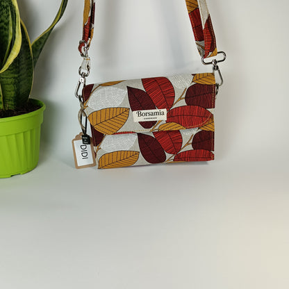DIDI- Borsa fatta a mano modello tracolla con stampa autunnale- Prodotto artigianale
