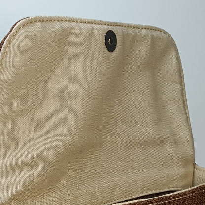 DIDI- Borsa fatta a mano modello tracolla tessuto jacquard marrone - Prodotto artigianale