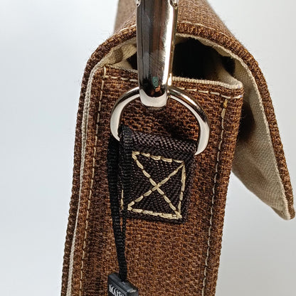DIDI- Borsa fatta a mano modello tracolla tessuto jacquard marrone - Prodotto artigianale