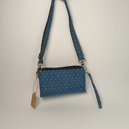 CAMILLA - Borsello Blu e Giallo - Tracolla e Pochette Artigianale