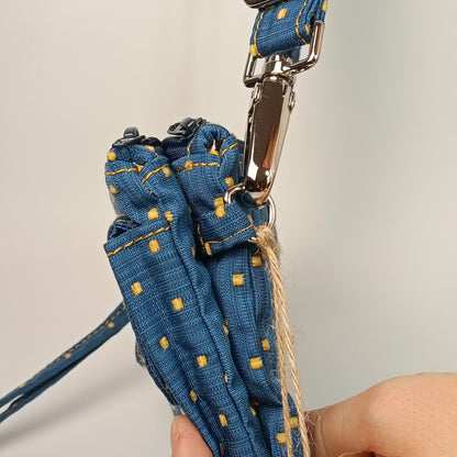 CAMILLA - Borsello Blu e Giallo - Tracolla e Pochette Artigianale