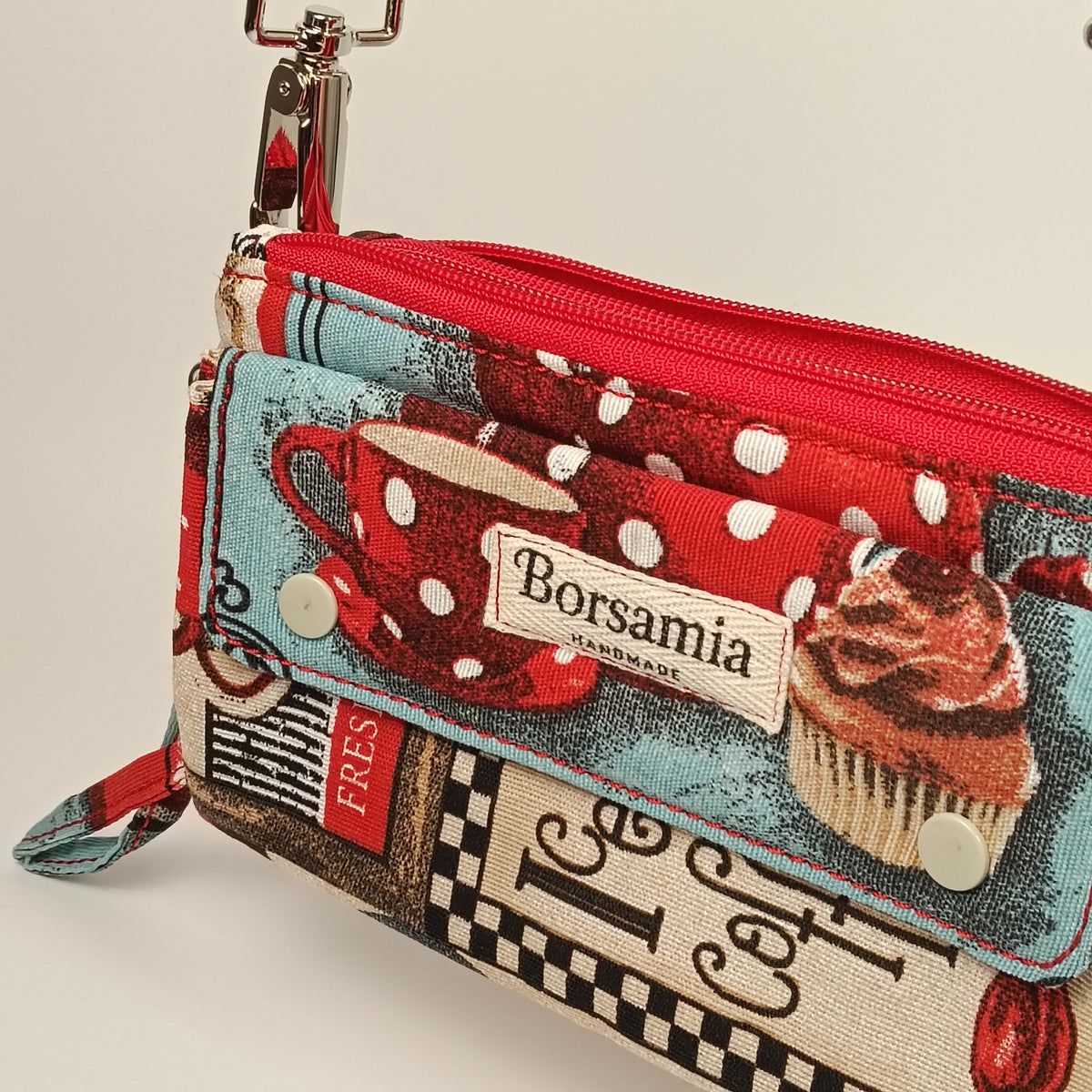 CAMILLA - Borsello Fantasia Caffè - Tracolla e Pochette Artigianale